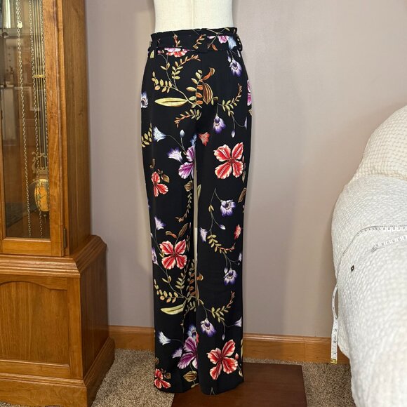 Express Black and Colorful Floral High-Rise Ankle Pants – Women's Size 4L - Picture 4 of 6